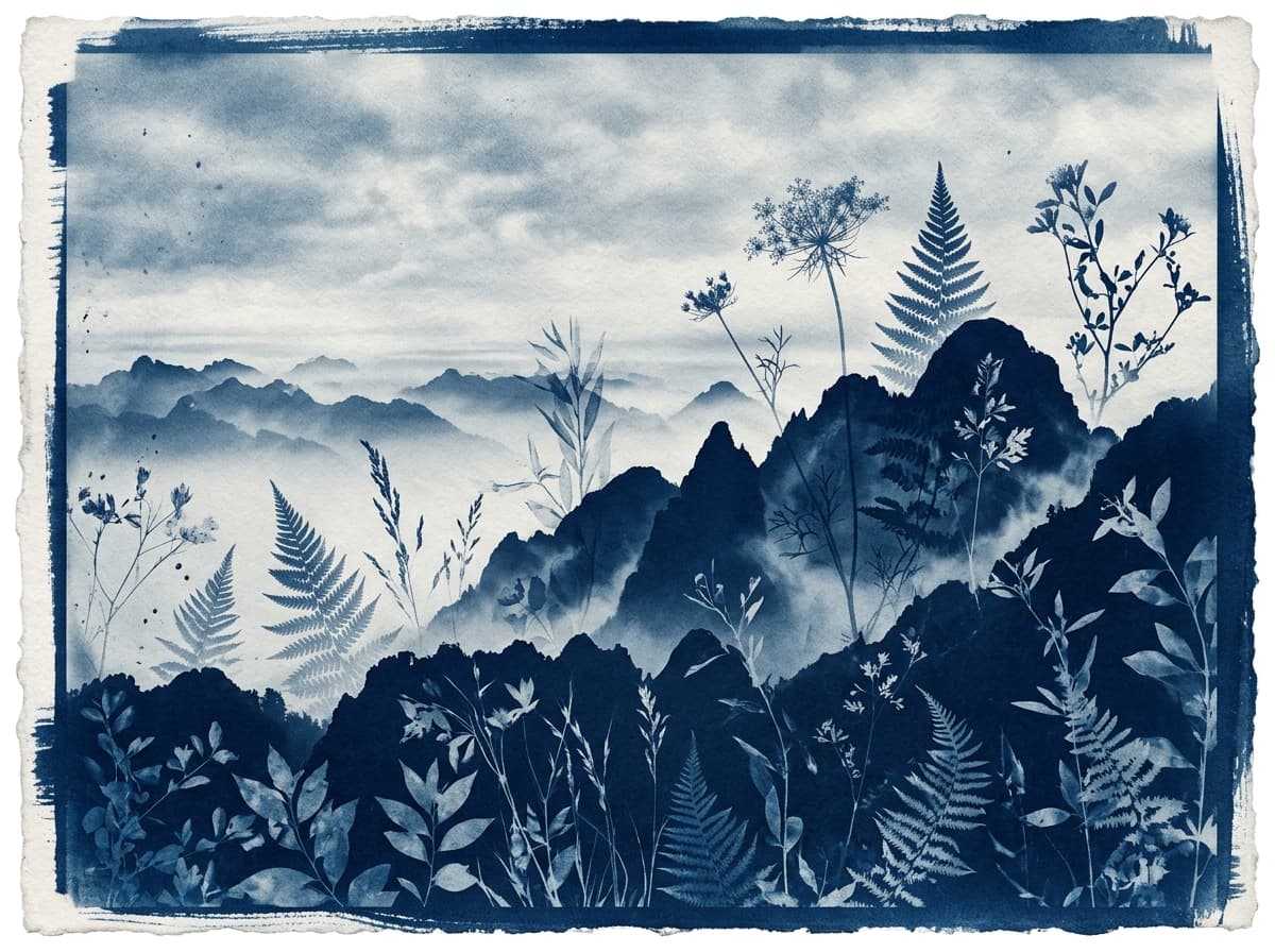 Alpine Cyanotype IV (Archival Darkroom Print)