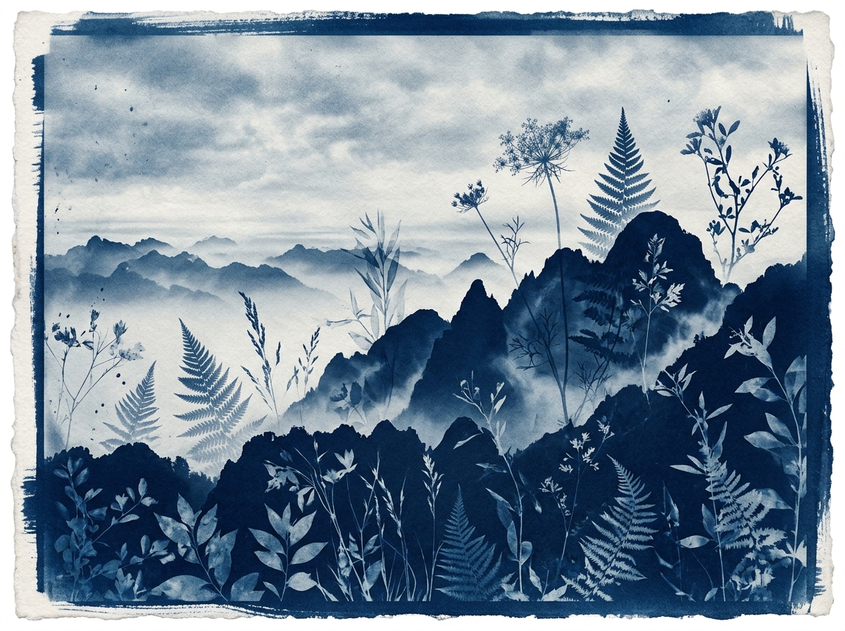 Kyoto Solar Eclipse Cyanotype