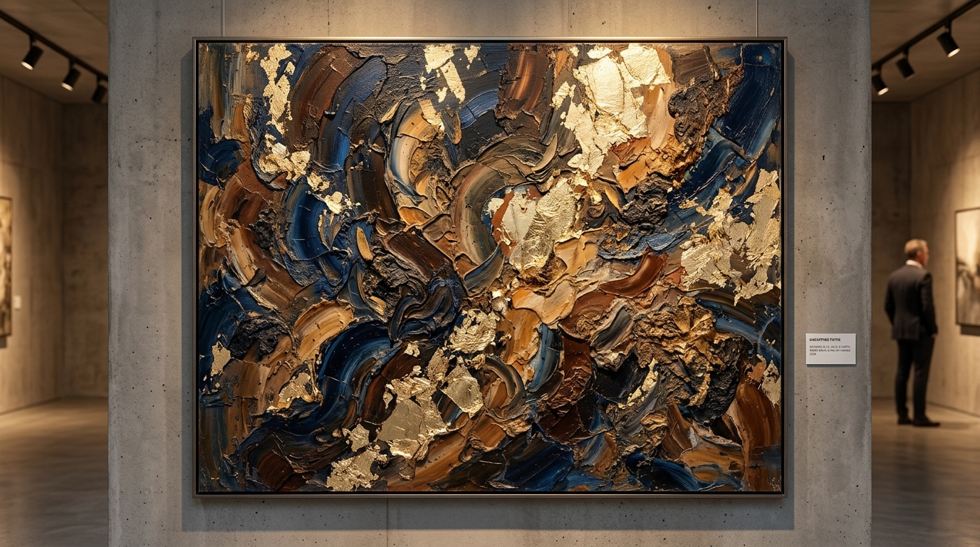 Volcanic Strata: Monumental Oil on Linen